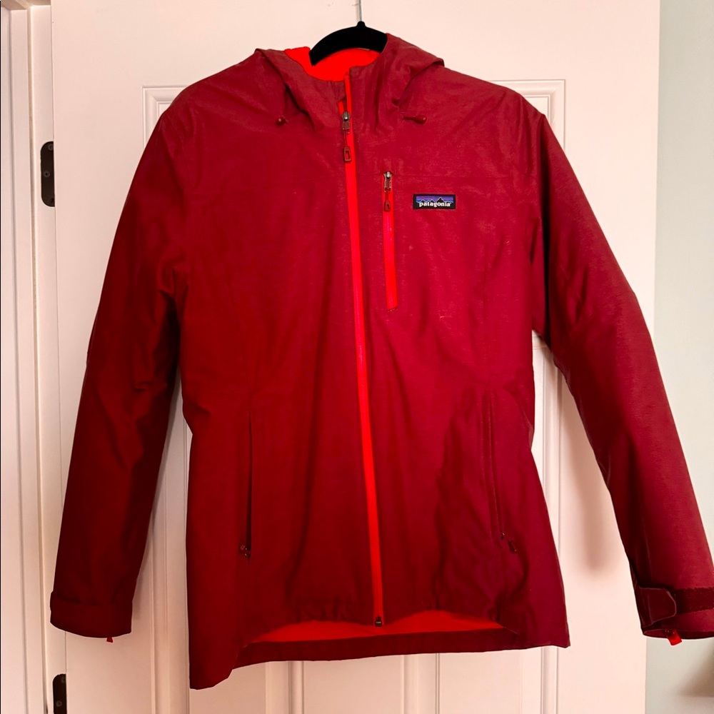 North face red three in one jacket